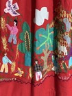 Vintage Mexican Appliqu   Red Embroidered Farm All Around Skirt Size Small