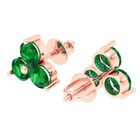 3 0ct Round Cut Solitaire Studs - Luxury Earrings - Solid Rose Gold  Screw Back