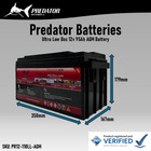 Predator Batteries 12v 110ah Agm Battery     3 Year Guarantee - Ultra Low Box