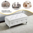Large Capacity Ottoman Seat Storage Bench Upholstered Footrest Stool Organizer