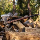 Custom Hand Forged Double Headed Viking Axe double Blade Axe With Leather Sheath