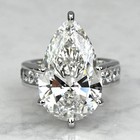 5 Ct Pear Cut Real Moissanite Solitaire Engagement Ring In 14k White Gold Plated