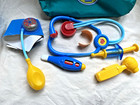 Fisher Price Doctor Nurse Medical Bag Kit Green 6 Pieces Pretend Play Toy Set