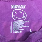 Nirvana Live  93 Tour Purple Smiley Face T-shirt Size L Rock Music
