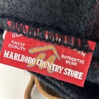 Vtg Marlboro Country Store Wool Blanket Buffalo Plaid Leather Strap  Brass Snaps