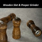 2pcs Wooden Pepper Grinder   Wooden Salt Mill Pepper Shaker Vintage Style