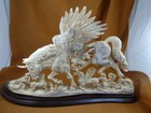 Peg-8 Pegasus Unicorn Shed Moose Antler Figurine Detailed Carving Mythical Horse