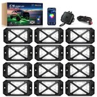 Mictuning C4 12 Pods Rgbw Led Rock Lights Kit  Bluetooth Led Underglow Neon Lamp