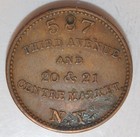 1863  Civil War Token 630 Bi-1a Frederick Rollwagen - New York  Ny Storecard
