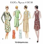 Vintage Sewing Pattern 1920s Ladies Flapper Apron 3091 Sizes Small Medium Large