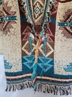 Vtg 80 s  Western Concho Tapestry Blanket Shawl Southwestern Jacket O s