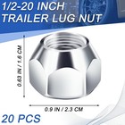20 Pcs 1 2-20 Inch Trailer Lug Nuts 509 Open End Tire Lugs Wheel Nuts Replacemen