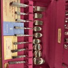 Vintage Oneida Community Morning Star Silver Plate 52 Pc Flatware Set Chest
