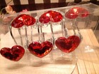 12 Red Heart Rhinestone Bling Shower Curtain Hooks   Fast Shipping