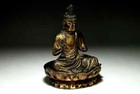 Edo Era Collection Buddha Statue                      Wood Gilt    Size W15 H21 3   Cm   