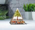 Orgone Mix Chakra Crystal Pyramid With Peridot Tree For Reiki Healing Decor