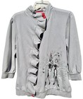 Cirque Du Soleil Acrobats Ruffle Jacket Size Xl Grey Red Cotton Tightrope Top