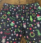 Women   s Christmas Grinch Graphic Print Ankle Leggings One Size Stretch Black
