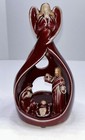 Angel Nativity Tea Light Candle Holder Ceramic   Baby Jesus Red Approx 7  H