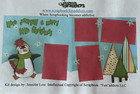 12x12  Two Page Scrapbook Kit Penguin Merry Christmas