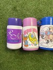 Vintage 80s 90s Cartoon Thermos Plastic Cup Lot Of 5 Disney Ricky Martin  