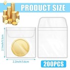  200 Pack Single Pocket Coin Sleeves  2 2x2 Inch Clear Plastic Coin Rectangular