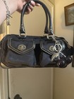 Coach Legacy Turnlock Mini Boston Bag Hand Bag Canvas Leather Black W  Dust Bag
