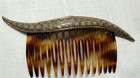 Vintage Hair Comb Faux Tortoise Shell Comb Gold Tone Wave Accent Made In France