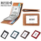 Minimalist Bifold Slim Wallet With Money Clip Rfid Blocking Genuine Leather Mens