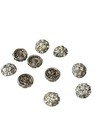 Lot Of 19 Vtg Dome Rhinestone Shank Buttons- Pave Style- Silver Tone- Chaton-set