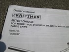 Craftsman Owner s Manual Miter Gauge Model 315 228310 etc  1999 For Table Saws