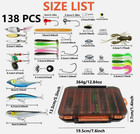 138 Pcs  Fishing Lures Kit With Tackle Box - Ideal For Men Bass Trout Freshwater