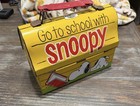 Vintage 1968 Lunch With Snoopy Thermos Brand Metal Round Top Lunchbox No Thermos