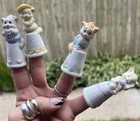 Porcelain Kitty Thimbles Lot Set Of 4 From Feline Feelings