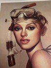 Vintage-style Scuba Diver And Octopus Pin-up Art Print