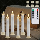 6pcs Led Taper Candles Light Flickering Flameless W  Holder Timer Remote Control