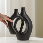    vyd   xl Black Ceramic Vase Sets Of 2 For Modern Home Decor  Eclectic Entryway