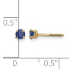 Real 14kt Yellow Gold Madi K Kid s 3mm Genuine Sapphire Sept Birthstone Earrings