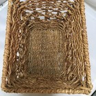 Woven Seagrass Storage Basket Home 8x6x6 Brown Rectangular Boho Cottagecore