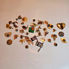 Assorted Lot Of 41 Lapel Pins And Brooches As Is 1 Lapel Pin Missing Back