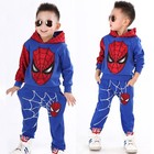 2pcs Kids Boys Spider-man Sports Sweatshirt Hoodie Pants Baby Cartoon Outfits