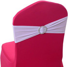 10pcs Chair Cover Stretch Band With Buckle Slider Sashes Bow Wedding Banquet    