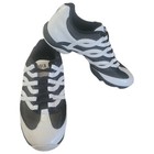 Bloch Women s Black Mesh White Faux Leather Upper Split Sole Dance Sneakers 9 5