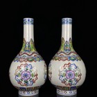 A Pair Chinese Doucai Porcelain Handpainted Exquisite Vase 26483