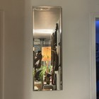 Mid Century Post Modern Wall Clock Mirror Beveled Glass Hollywood Regency 36x12