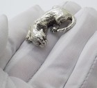 Vintage Italian Handmade Genuine Silver Panther Figurine Animal Rare Miniature