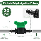 1 4  Drip Irrigation Valves   30pcs Drip Line Barbed Valves Fittings Garden Shut