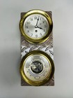 Bjc Chelsea Brass Ship Bell Clock   Holosteric Barometer Marine Set-working Read