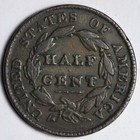 1828 Classic Head Half Cent Xf E184 Slb
