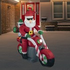 Northlight 6 5  Inflatable Santa Claus Motorcycle Lighted Christmas Yard Decor